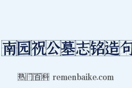 南园祝公墓志铭造句是什么意思的图片